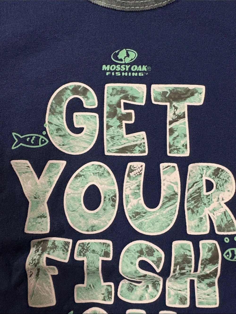 Mossy Oak 6-9 month Navy and Green Baby Fishing Onesie